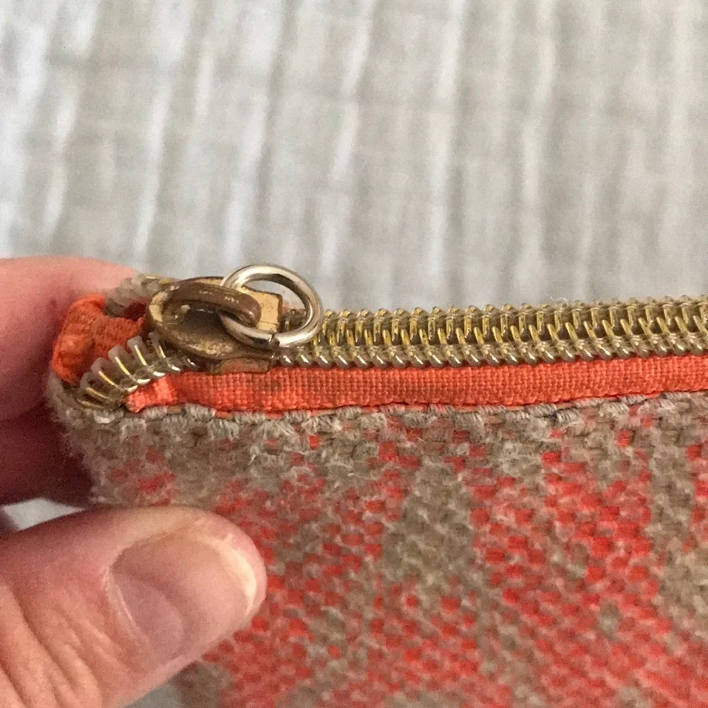 Stephanie Johnson cosmetic or pencil bag.